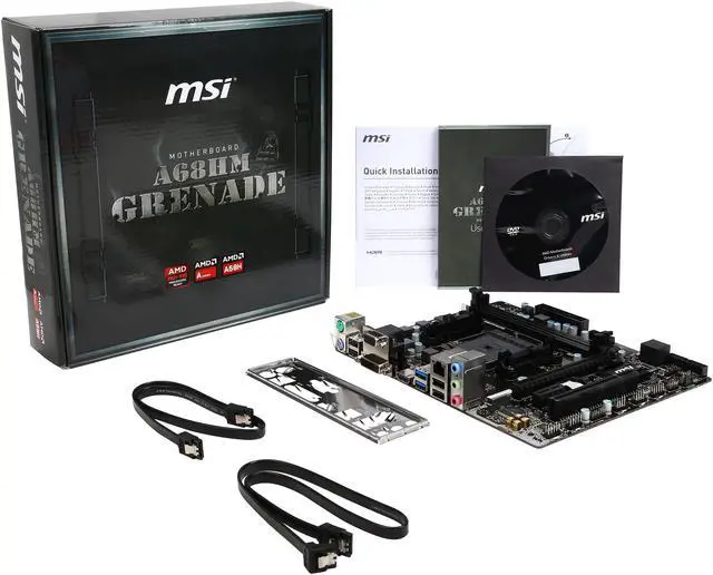 Alt view image 5 of 5 - MSI A68HM-GRENADE FM2+ AMD A68H USB 3.0 HDMI Micro ATX AMD Motherboard