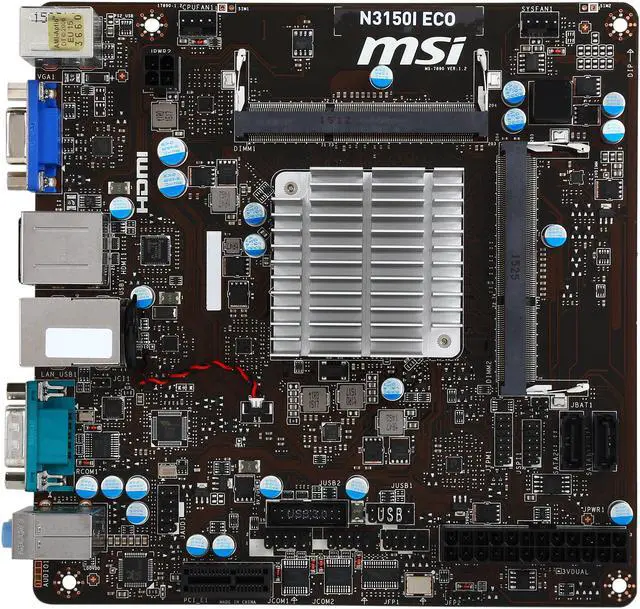 Alt view image 3 of 5 - MSI N3150I ECO Intel N3150 Quad Core 6W Intel Braswell Mini ITX Motherboard / CPU Combo