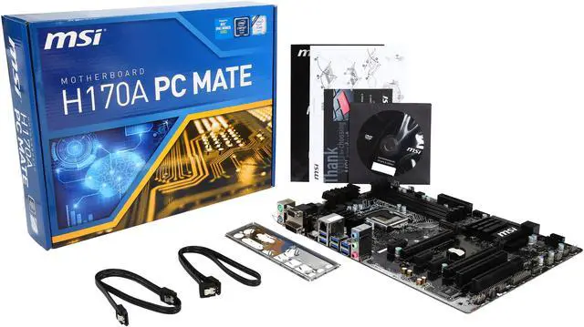 Alt view image 5 of 5 - MSI H170A PC Mate LGA 1151 Intel H170 HDMI USB 3.1 USB 3.0 ATX Intel Motherboard