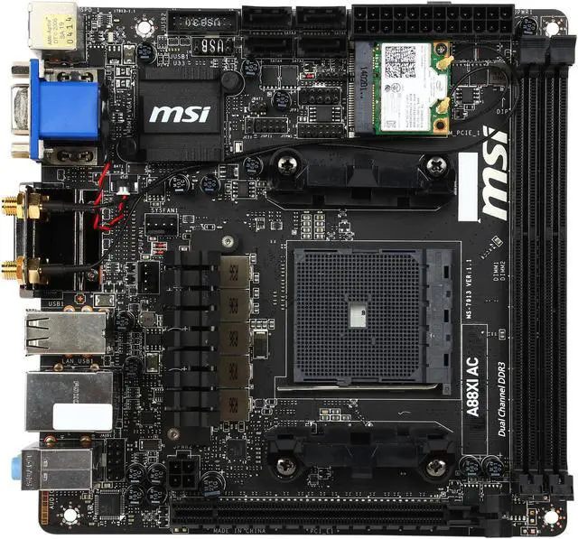 Alt view image 3 of 5 - MSI A88XI AC FM2+ / FM2 AMD A88X (Bolton D4) USB 3.0 HDMI Mini ITX AMD Motherboard