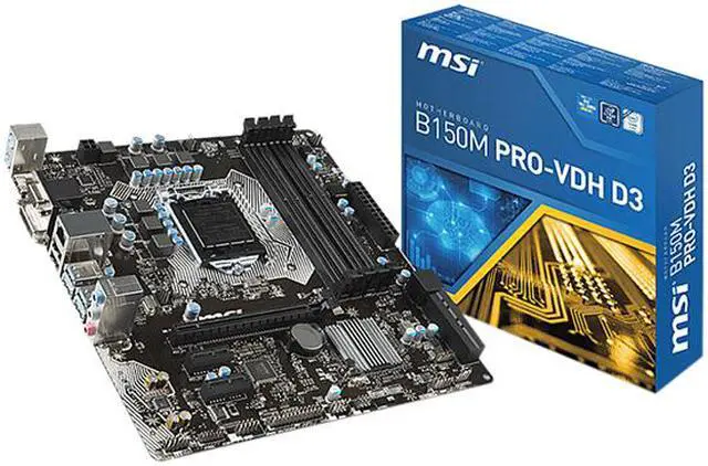 Alt view image 5 of 5 - MSI B150M PRO-VD D3 LGA 1151 Intel B150 SATA 6Gb/s USB 3.1 ATX Intel Motherboard