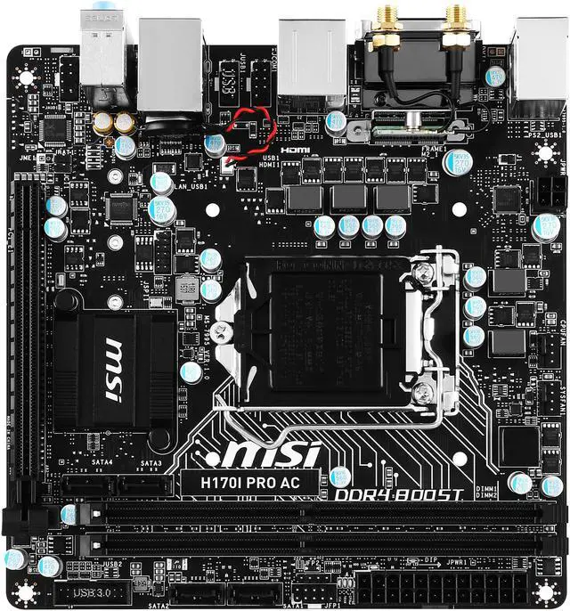 Alt view image 3 of 7 - MSI H170I Pro AC LGA 1151 Intel H170 HDMI USB 3.1 Mini ITX Intel Motherboard