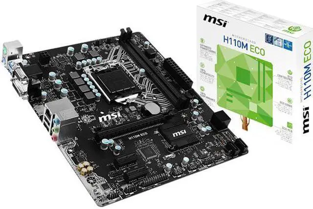 Alt view image 5 of 5 - MSI H110M ECO LGA 1151 Intel H110 HDMI USB 3.1 Micro ATX Intel Motherboard