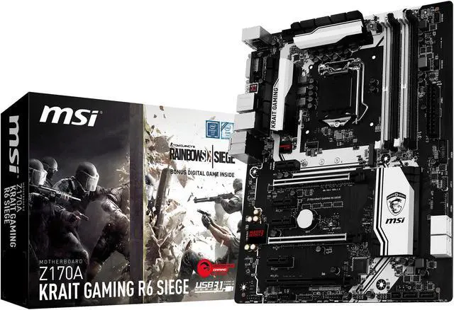 Alt view image 6 of 6 - MSI Z170A KRAIT GAMING R6 SIEGE LGA 1151 Intel Z170 HDMI USB 3.1 ATX Intel Motherboard