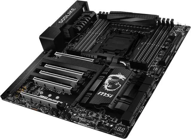 Alt view image 3 of 7 - MSI X99A GodLike Gaming Carbon LGA 2011-v3 Intel X99 USB 3.1 Extended ATX Intel Motherboard