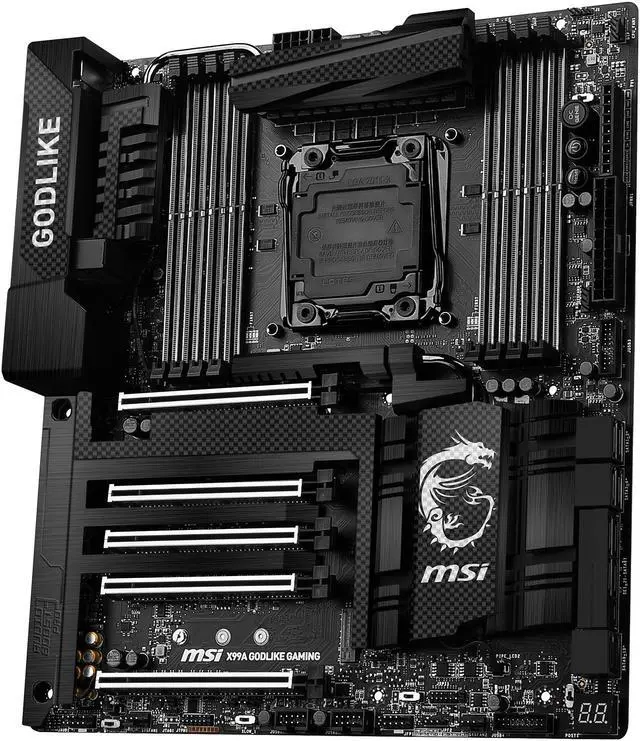 Alt view image 4 of 7 - MSI X99A GodLike Gaming Carbon LGA 2011-v3 Intel X99 USB 3.1 Extended ATX Intel Motherboard