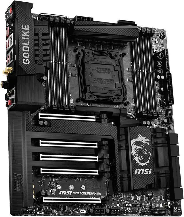 Alt view image 6 of 7 - MSI X99A GodLike Gaming Carbon LGA 2011-v3 Intel X99 USB 3.1 Extended ATX Intel Motherboard
