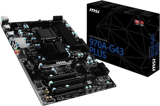 Alt view image 5 of 5 - MSI 970A-G43 Plus AM3+/AM3 AMD 970 & SB950 USB 3.1 ATX AMD Motherboard