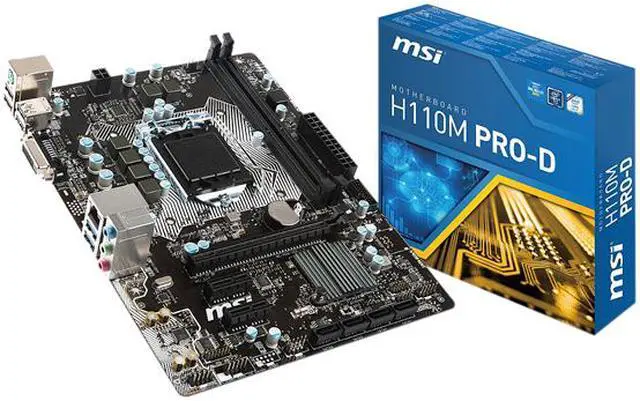 Alt view image 5 of 5 - MSI H110M PRO-D LGA 1151 Intel H110 USB 3.1 Micro ATX Intel Motherboard