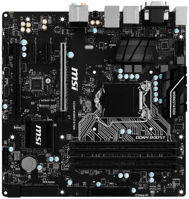 Alt view image 2 of 6 - MSI C236M Workstation LGA 1151 Intel C236 HDMI USB 3.1 Micro ATX Intel Motherboard