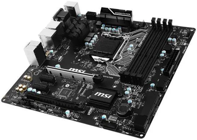 Alt view image 3 of 6 - MSI C236M Workstation LGA 1151 Intel C236 HDMI USB 3.1 Micro ATX Intel Motherboard