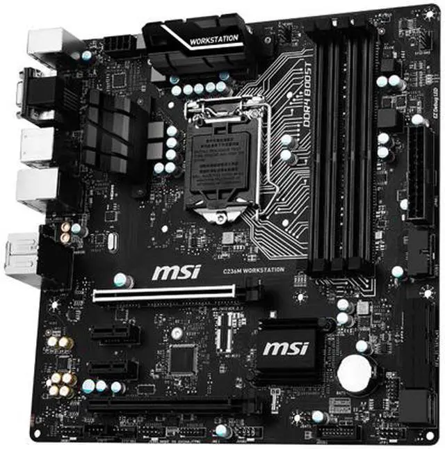 Alt view image 4 of 6 - MSI C236M Workstation LGA 1151 Intel C236 HDMI USB 3.1 Micro ATX Intel Motherboard