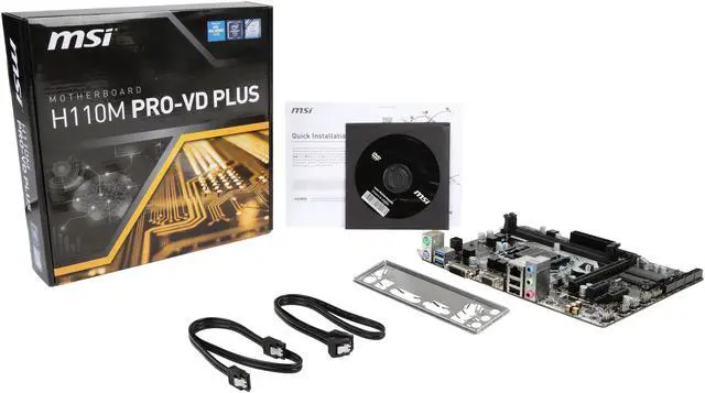 Alt view image 5 of 5 - MSI H110M PRO-VD PLUS LGA 1151 Intel H110 USB 3.1 Micro ATX Motherboard - Intel