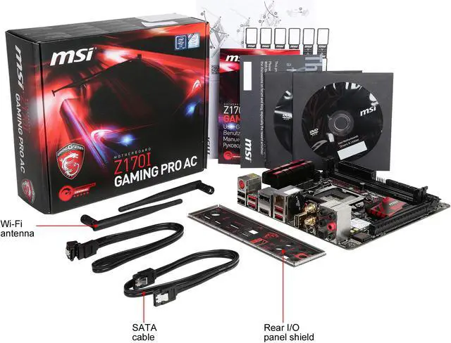 Alt view image 5 of 5 - MSI Z170I Gaming Pro AC LGA 1151 Intel Z170 HDMI USB 3.1 Mini ITX Intel Motherboard