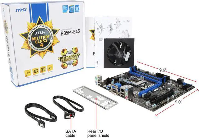 Alt view image 5 of 5 - MSI B85M-E45 LGA 1150 Intel B85 HDMI USB 3.0 Micro ATX Intel Motherboard