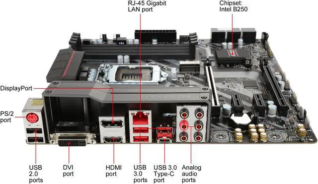 Alt view image 3 of 5 - MSI B250M MORTAR LGA 1151 Intel B250 HDMI USB 3.1 Micro ATX Motherboards - Intel