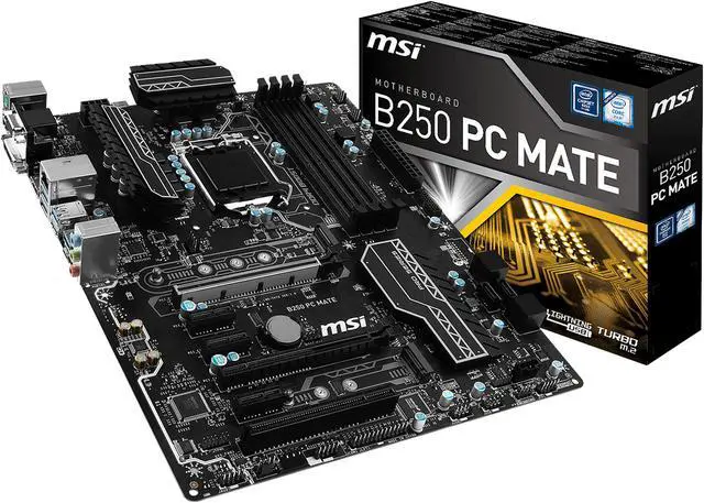 Alt view image 7 of 7 - MSI B250 PC MATE LGA 1151 Intel B250 HDMI USB 3.1 ATX Intel Motherboard