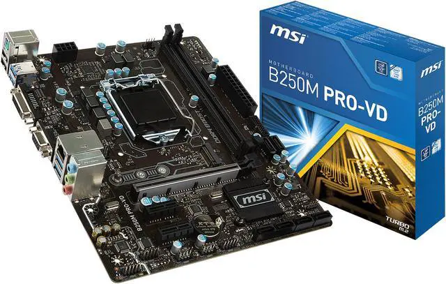 Alt view image 5 of 5 - MSI B250M PRO-VD LGA 1151 Intel B250 USB 3.1 Micro ATX Intel Motherboard