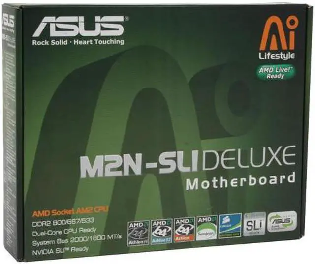 Alt view image 6 of 6 - ASUS M2N-SLI Deluxe AM2 NVIDIA nForce 570 SLI MCP ATX AMD Motherboard