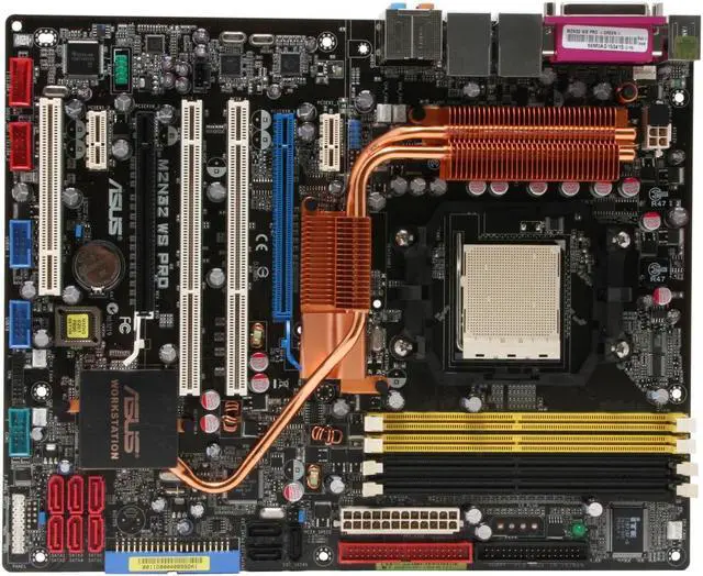 Alt view image 3 of 6 - ASUS M2N32-WS Pro ATX Server Motherboard Socket AM2 NVIDIA nForce 590 SLI DDR2 800