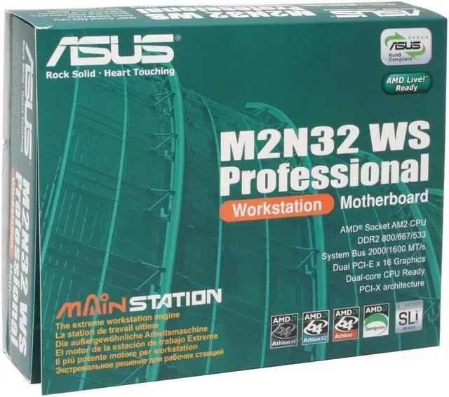 Alt view image 6 of 6 - ASUS M2N32-WS Pro ATX Server Motherboard Socket AM2 NVIDIA nForce 590 SLI DDR2 800
