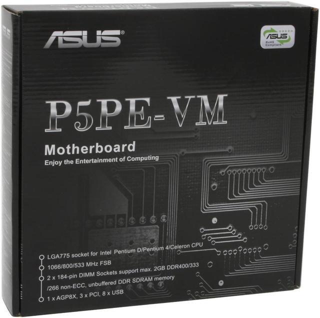 Alt view image 5 of 5 - ASUS P5PE-VM LGA 775 Intel 865G Micro ATX Intel Motherboard
