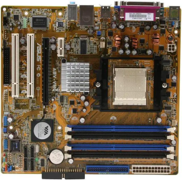 Alt view image 3 of 5 - ASUS A8V-VM 939 VIA K8M890 Micro ATX AMD Motherboard