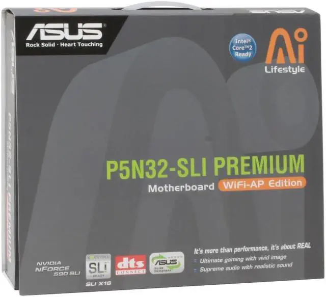 Alt view image 11 of 11 - ASUS P5N32-SLI Premium/WiFi-AP LGA 775 NVIDIA nForce 590 SLI ATX Intel Motherboard