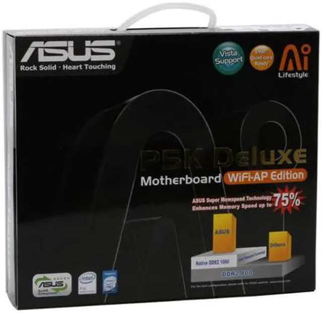 Alt view image 7 of 7 - ASUS P5K DELUXE/WIFI-AP LGA 775 Intel P35 ATX Intel Motherboard
