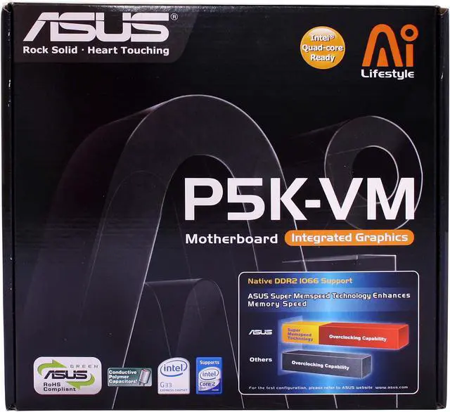 Alt view image 7 of 7 - ASUS P5K-VM LGA 775 Intel G33 Micro ATX Intel Motherboard