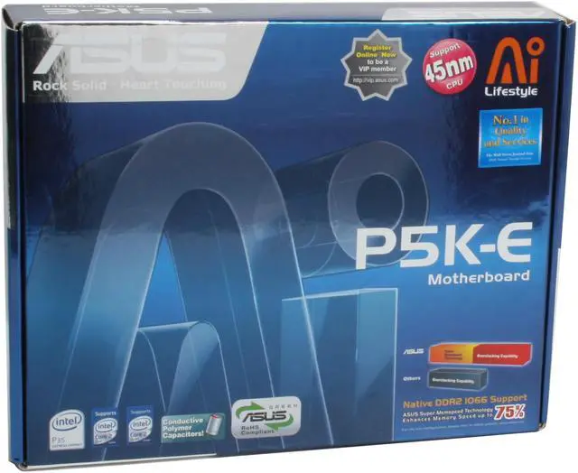 Alt view image 7 of 7 - ASUS P5K-E LGA 775 Intel P35 ATX Intel Motherboard