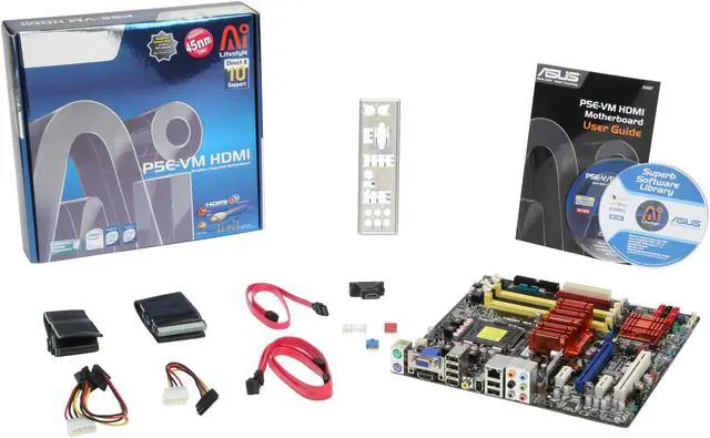 Alt view image 5 of 5 - ASUS P5E-VM HDMI <GREEN> LGA 775 Intel G35 HDMI Micro ATX Intel Motherboard