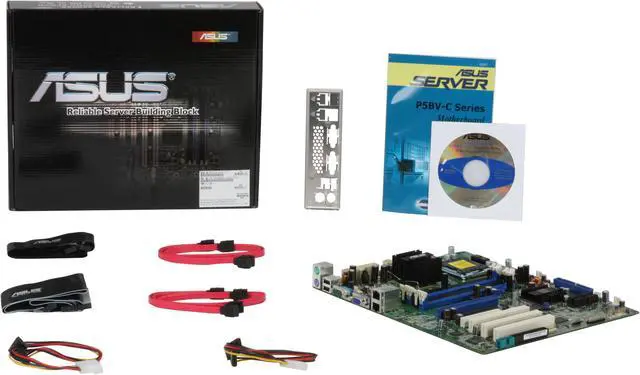 Alt view image 5 of 5 - ASUS P5BV-C LGA 775 Intel 3200 ATX Intel Xeon Server Motherboard