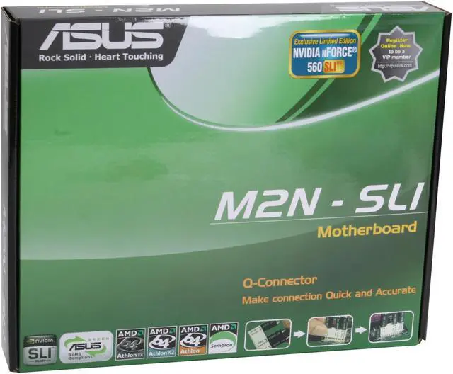 Alt view image 7 of 7 - ASUS M2N-SLI <GREEN> AM2 NVIDIA nForce 560 SLI MCP ATX AMD Motherboard