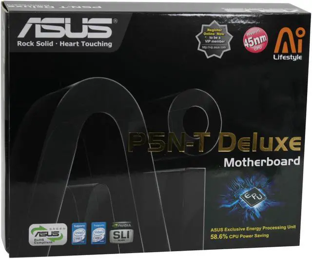 Alt view image 7 of 7 - ASUS P5N-T Deluxe <GREEN> LGA 775 NVIDIA nForce 780i SLI ATX Intel Motherboard