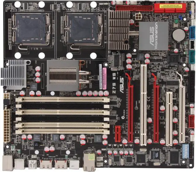 Alt view image 3 of 5 - ASUS Z7S WS Dual LGA 771 Intel 5400 SSI CEB Dual Intel Xeon Server Motherboard