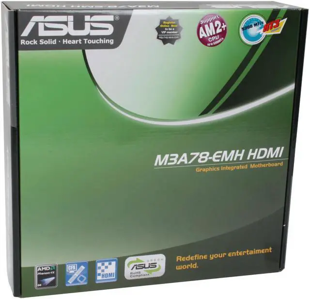 Alt view image 6 of 6 - ASUS M3A78-EMH HDMI <GREEN> AM2+/AM2 AMD 780G HDMI Micro ATX AMD Motherboard