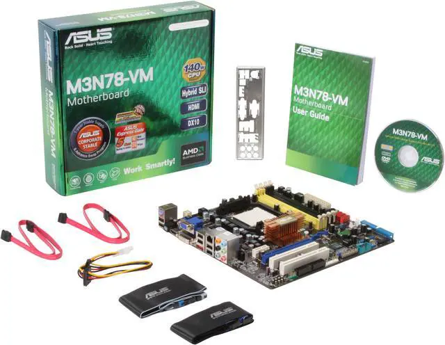 Alt view image 5 of 5 - ASUS M3N78-VM AM2+/AM2 NVIDIA GeForce 8200 HDMI Micro ATX AMD Motherboard