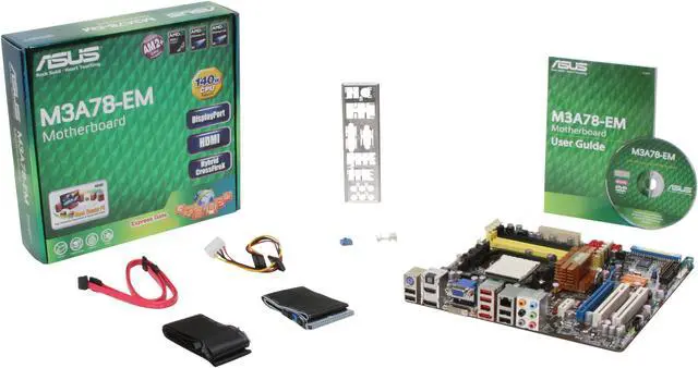 Alt view image 5 of 5 - ASUS M3A78-EM AM2+/AM2 AMD 780G HDMI Micro ATX AMD Motherboard