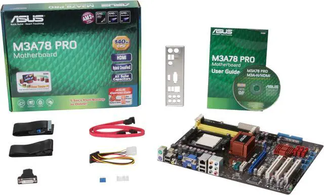 Alt view image 5 of 5 - ASUS M3A78 Pro AM2+/AM2 AMD 780G HDMI ATX AMD Motherboard