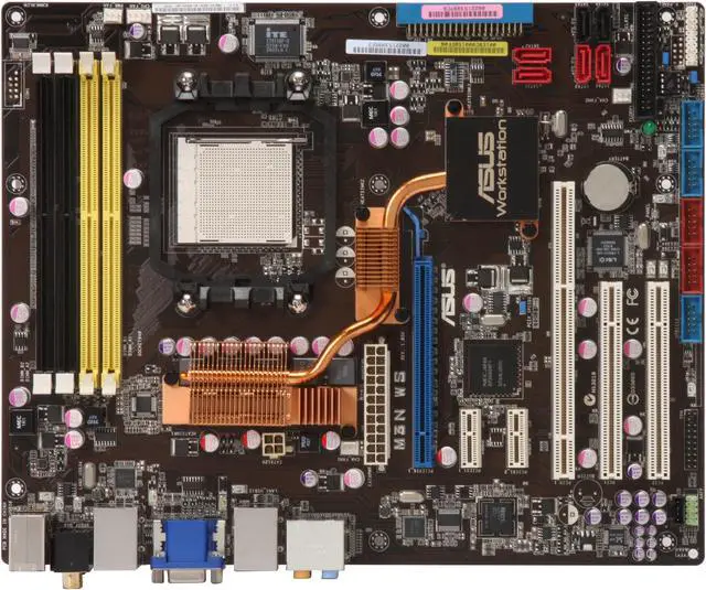 Alt view image 3 of 5 - ASUS M3N WS AM2+/AM2 NVIDIA GeForce 8200 HDMI ATX AMD Motherboard