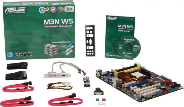 Alt view image 5 of 5 - ASUS M3N WS AM2+/AM2 NVIDIA GeForce 8200 HDMI ATX AMD Motherboard