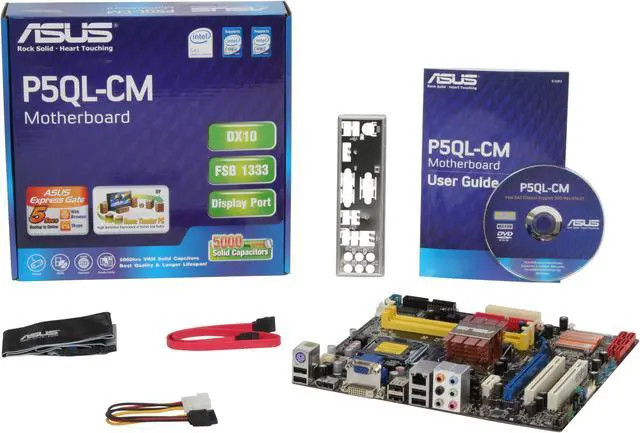 Alt view image 5 of 5 - ASUS P5QL-CM LGA 775 Intel G43 Micro ATX Intel Motherboard