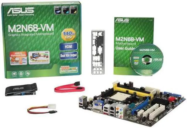 Alt view image 5 of 5 - ASUS M2N68-VM AM2+/AM2 NVIDIA GeForce 7050PV HDMI Micro ATX AMD Motherboard