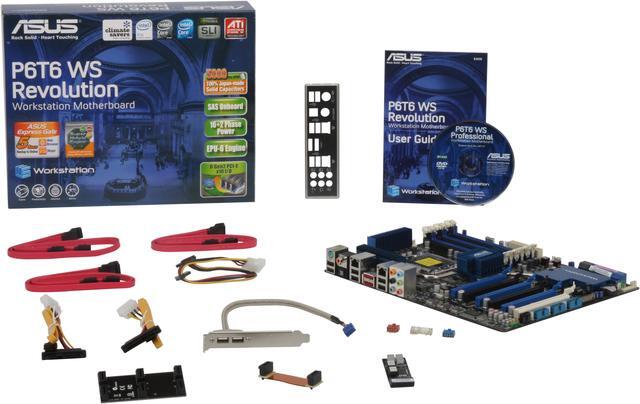 Alt view image 5 of 5 - ASUS P6T6 WS Revolution with NF200 3xPCIe true x16 LGA 1366 Intel X58 ATX Intel Motherboard