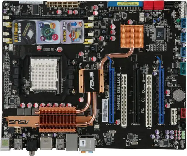 Alt view image 3 of 5 - ASUS M4N82 Deluxe AM3/AM2+/AM2 NVIDIA nForce 980a SLI AMD Motherboard
