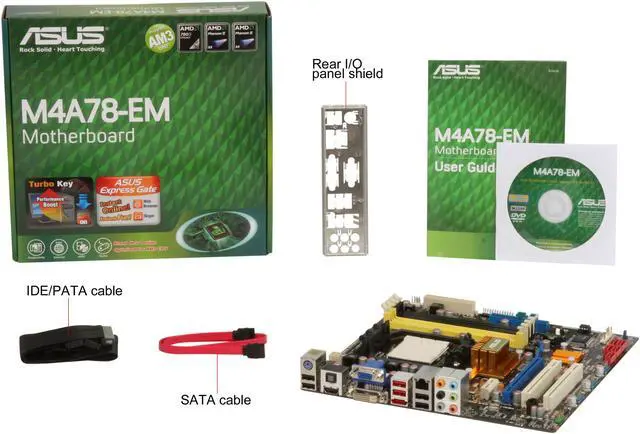 Alt view image 5 of 5 - ASUS M4A78-EM AM3/AM2+/AM2 AMD 780G HDMI Micro ATX AMD Motherboard