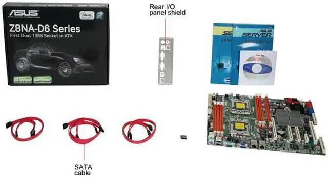 Alt view image 5 of 5 - ASUS Z8NA-D6 Dual LGA 1366 Intel 5500 ATX Dual Intel Xeon 5500 and 5600 Series Server Motherboard