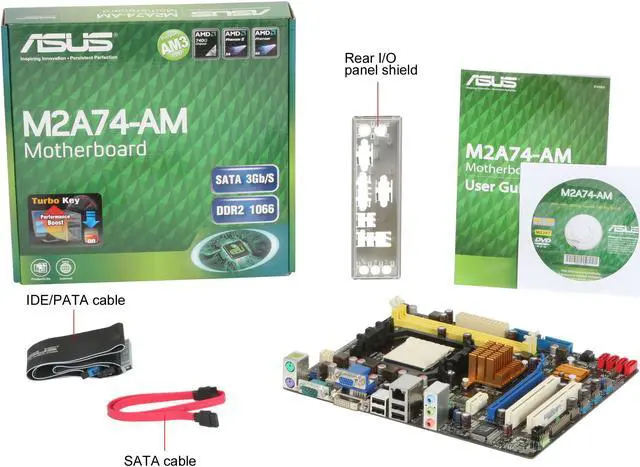 Alt view image 5 of 5 - ASUS M2A74-AM AM3/AM2+/AM2 AMD 740G Micro ATX AMD Motherboard