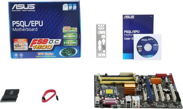 Alt view image 5 of 5 - ASUS P5QL/EPU LGA 775 Intel P43 ATX Intel Motherboard